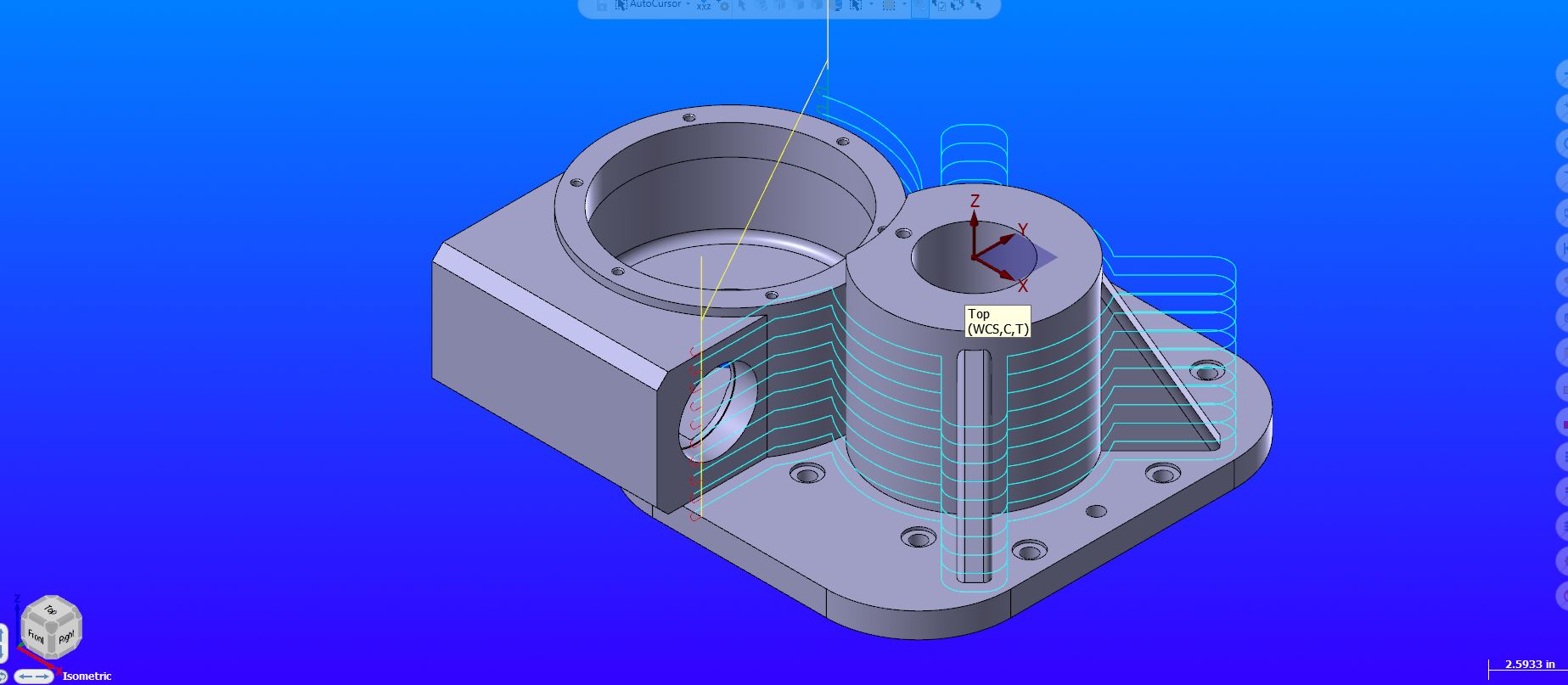 During machining with toolpath lines
