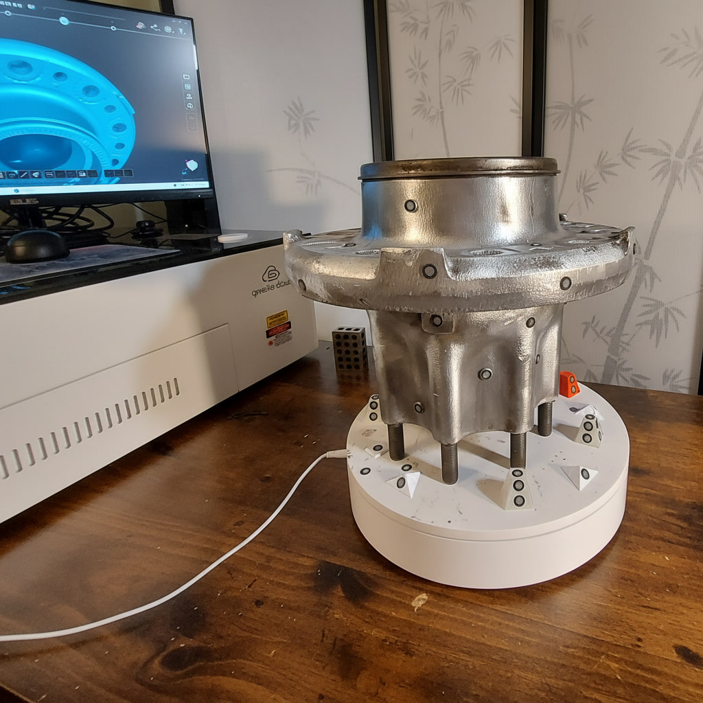 Hub on Rotary Unit during 3D Scanning